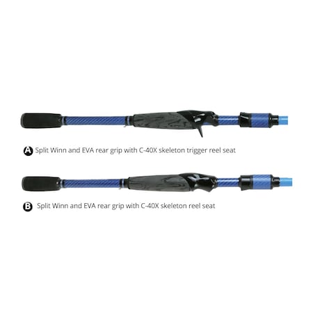 Okuma Serrano Bass 7'3 M 1Pc Casting Rod Split Winn And Eva Rear Grip With C40X Skeleton Reel Seat 24 Ton SRN-C-731M